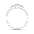 thumbnail image 2 of ANGARA Natural Unique Diamond Three Stone Engagement Ring in 14K White Gold for Women (Size-3.8mm| Color-K| Clarity-I3) | April Birthstone, Anniversary, Jewelry Gift for Women | Natural Diamond Ring, 2 of 9