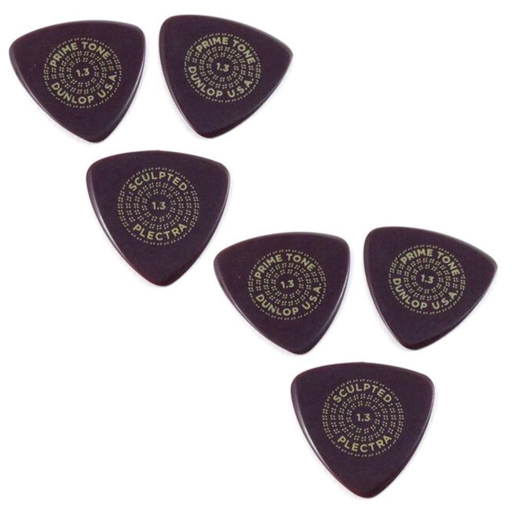 Dunlop Guitar Picks  6 Pack  Primetone Small Tri Hand Sculpted Smooth  1.3mm