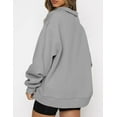 thumbnail image 3 of Womens Oversized Half Zip Pullover Long Sleeve Sweatshirt Quarter Zip Hoodie Sweater Teen Girls Fall Y2K Clothes, 3 of 7