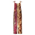thumbnail image 3 of Jinhomg Fashion Holiday Jumpsuits for Women 2025 Novelty Funny Mardi Gras Sequin Print Overalls Casual Comfy Sleeveless Wide Leg Rompers Sales Today Clearance Women Multicolor XXXXXL, 3 of 5