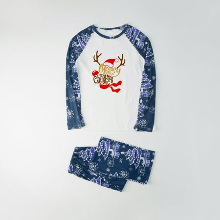 

Tfalo Christmas Pajamas For Family Parent-Child Warm Christmas Suit Homewear Pajamas Long-Sleeved Trousers Two-Piece Set（Dad）