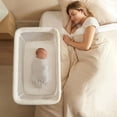 thumbnail image 1 of INFANS Over Bed Bassinet for Baby, Bedside Sleeper with Lowering Wall for Easy Access, Safe Close Sleeping, Adjustable Height, Storage, Newborn Infant Girls Boys, 1 of 7