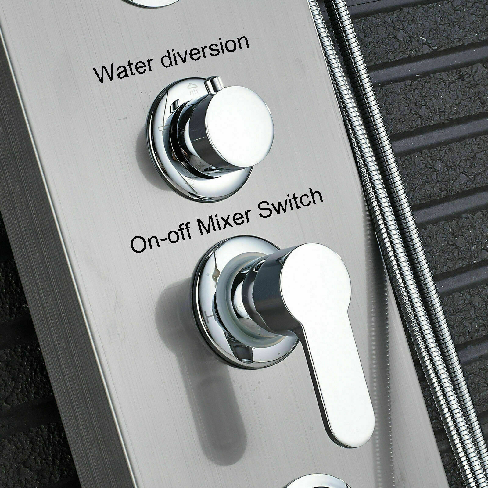 Senlesen Brushed Nickel Shower Panel Tower Massage Body Jets System Rain&Waterfall Mixer
