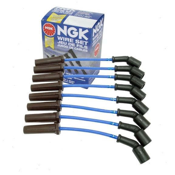 NGK Spark Plug Wire Set compatible with Cadillac Escalade 5.3L 6.0L V8 2002-2006 - 9.2" Leads