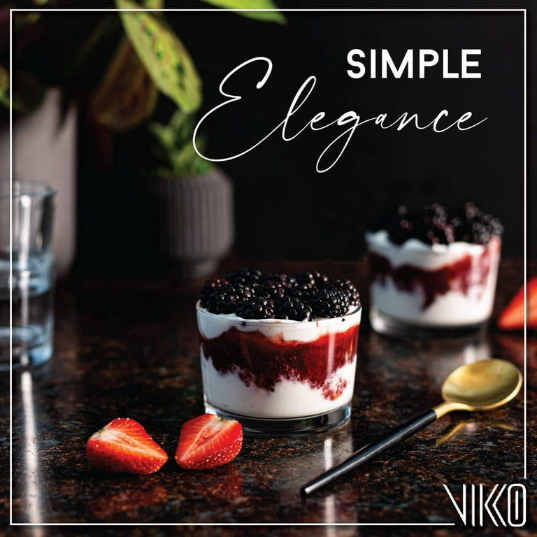 Vikko 7 Oz Glass Dessert Cups Stackable Tasting & Parfait Glasses 6-Pc  Glassware Set