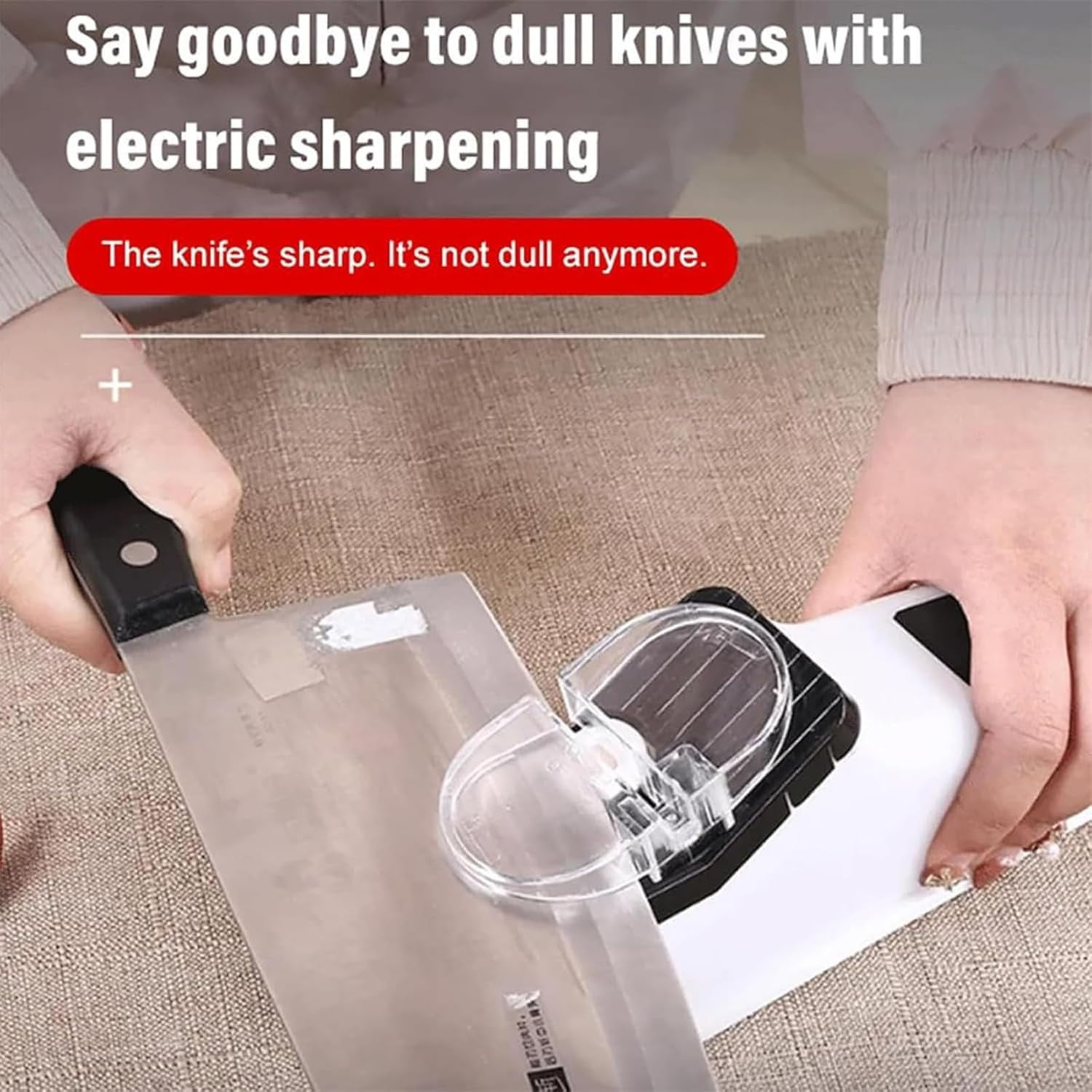 YEPOLERCE Electric Knife Sharpener, Professional 3-Second Fast Sharpening with Stable Non-Slip Base for Kitchen Knives