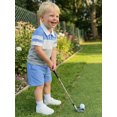 thumbnail image 6 of BemeyourBBs Toddler Baby Boy Golf Outfit Infant Baby Boys Summer Clothes Golf Cart Contrast Button Collared Short Sleeve Shirts and Shorts Set Baby 2 Piece Summer Outfit, 6 of 9