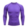 thumbnail image 1 of Minnieouse Ropa interior térmica para hombre, medias elásticas de secado rápido, ropa deportiva de manga larga para esquiar y correr, motocicleta, Camisetas L Púrpura Minnieouse AP013385-25, 1 of 6
