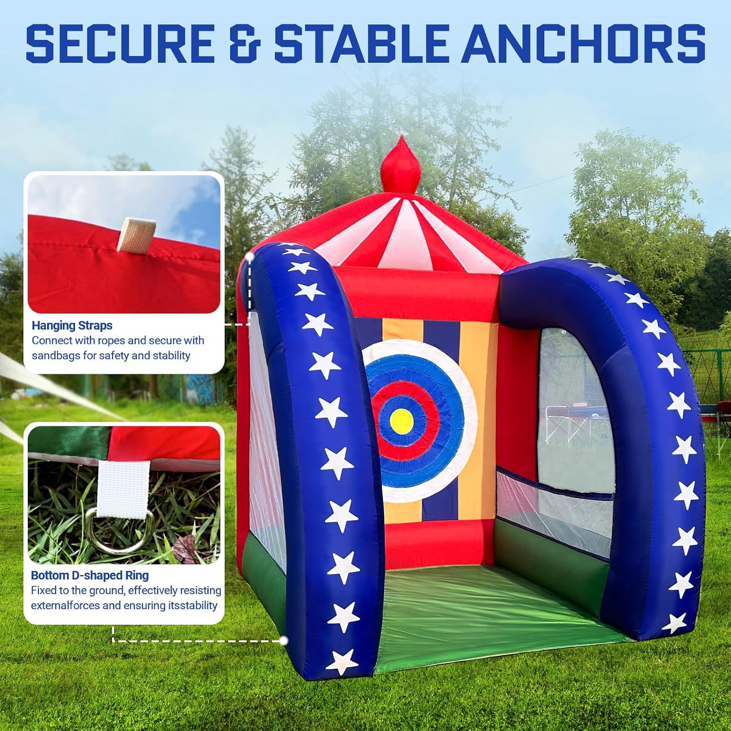 OZIS 6.5x6.5ft Inflatable Axe Throwing Game with Blower – Interactive Fun