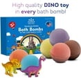 thumbnail image 3 of Bath Bombs for Kids with Surprise Inside Funny Dinosaurs Dino Toys Handmade in USA Natural and Safe by Relaxcation 6 Set, 3 of 10