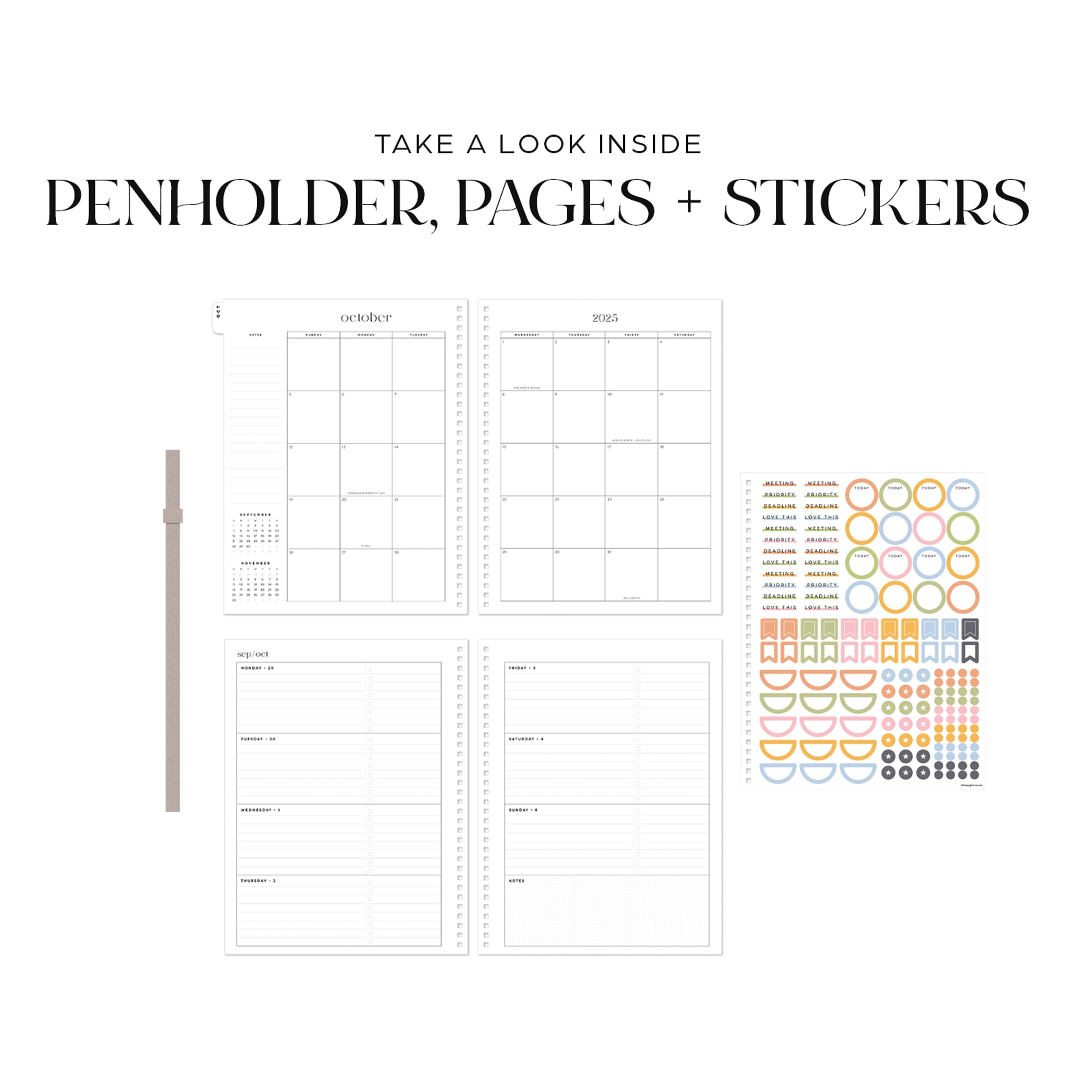 Organized by Happy Planner Monthly Weekly Big Planner (8.5" x 11") Kindness & Grace, 15-Month October 2025-December 2026, metal twin loop
