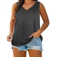 thumbnail image 2 of Craaazy Women's Oversized Sleeveless Tunic Tops, Lightweight Casual Shirt, Plus Size V Neck Loose Fit Blouse for Everyday Outfits Gifts, 2 of 7
