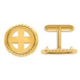 thumbnail image 6 of Auriga Fine Jewelry 14K Yellow Gold Men's Bright and Twisted 16.5mm Coin Bezel Cuff Links, 6 of 6