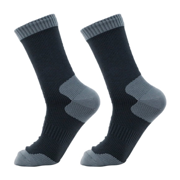 Xiao Hua 1 pair of men's and women's waterproof socks breathable knitted socks, suitable for hiking, wading, running, skiing, black and gray splicing