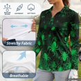 thumbnail image 6 of Jeiento Women's Golf Shirts, Moisture Wicking Casual Tops, Purple Ghost Witch, Long Sleeve V Neck Quick Dry Sun Protection Top for Halloween Parties, Gym and Daily Wear, 6 of 7