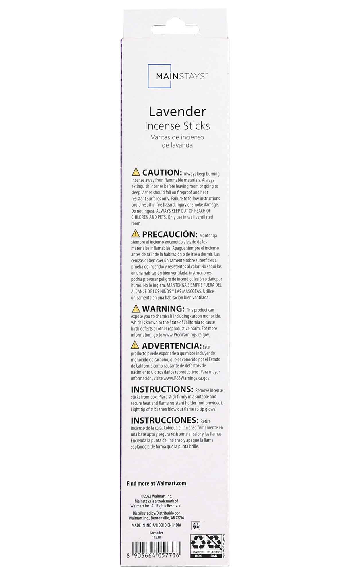 Mainstays Incense Sticks, Lavender Fragrance (Purple), 40 Pack