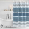thumbnail image 4 of Blue Ombre Stripe Waterproof Fabric Shower Curtain,Farmhouse Striped Gradient Waterproof Fabric Shower Curtain for Bathroom Curtains Bathtubs Hotel Shower Curtains with 12 Hooks Small 36x72in, 4 of 8