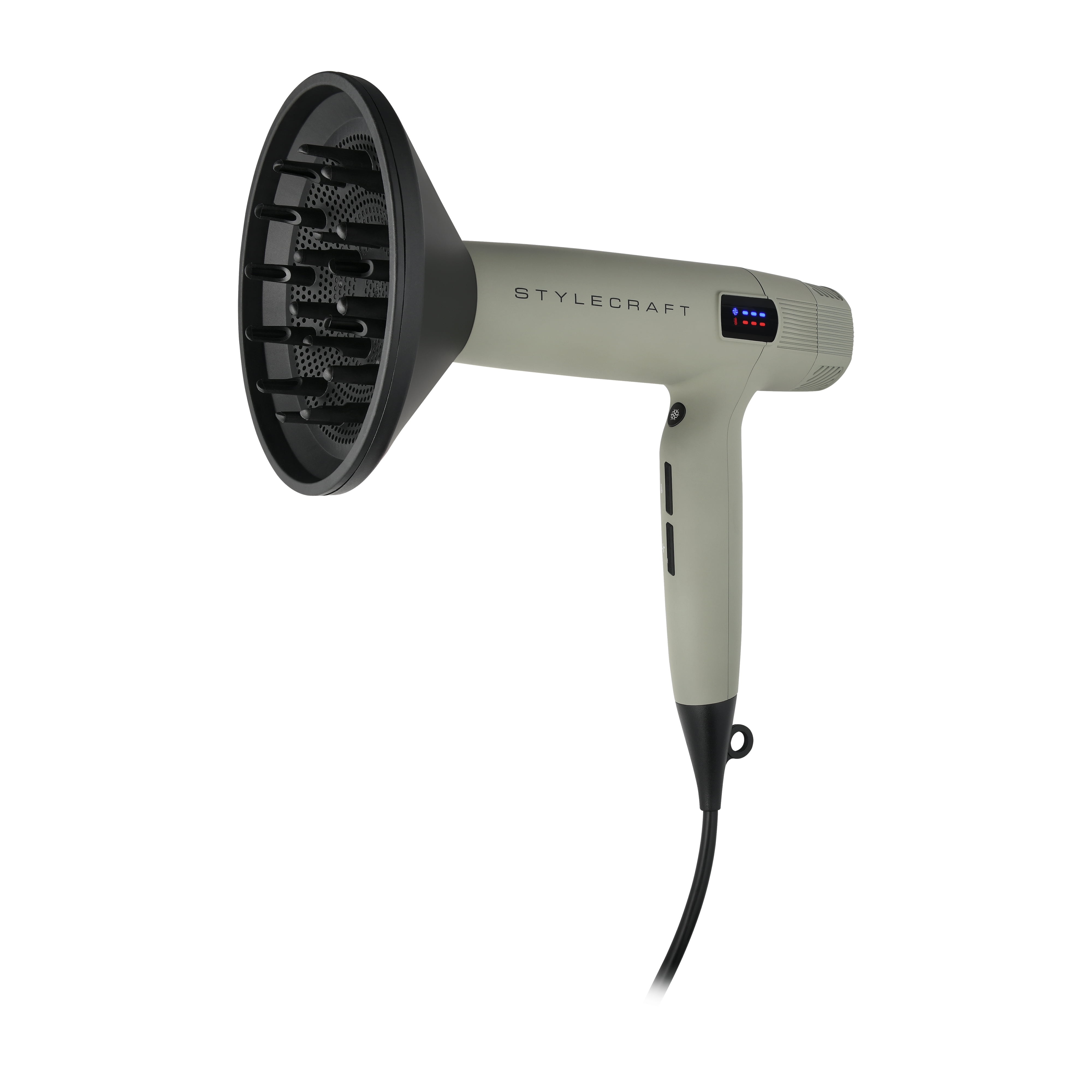 StyleCraft Sage Hair Dryer Professional Lightweight with 2 Concentrator Nozzles, 1 Diffuser