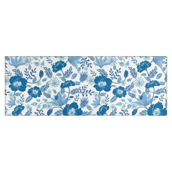 Pioneer Flower Floral Print Pattern Kitchen Rug Mat,Kitchen Runner Rugs Non Skid Washable,Decorative Kitchen Floor Mats for Kitchen,Sink,Laundry,17"X47"