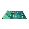 thumbnail image 2 of Ahgly Company Machine Washable Indoor Rectangle Abstract Turquoise Blue Contemporary Area Rugs, 2' x 5', 2 of 4