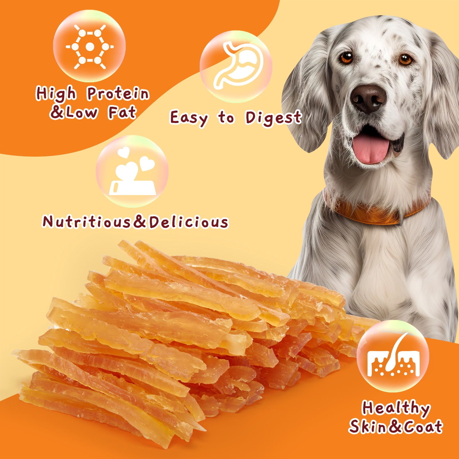 (5 pack) Jungle Calling Soft Training Treats for Dog&Cats, Mini Chicken Strips Training Snacks,Grain Free