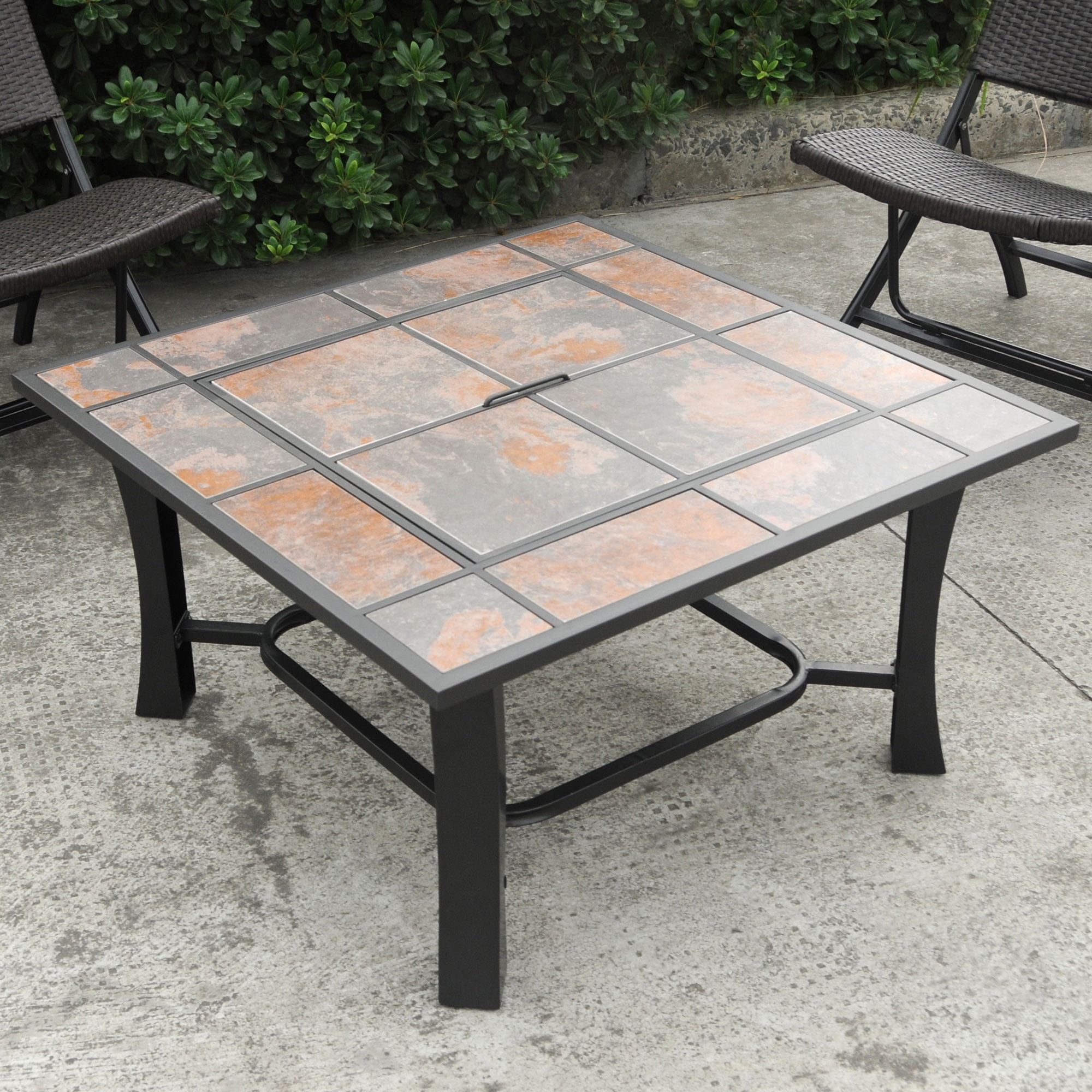 Details about   Patio Ceramic Tile Top Fire Pit Coffee Table Heater Fireplace Square Wood Burnin 