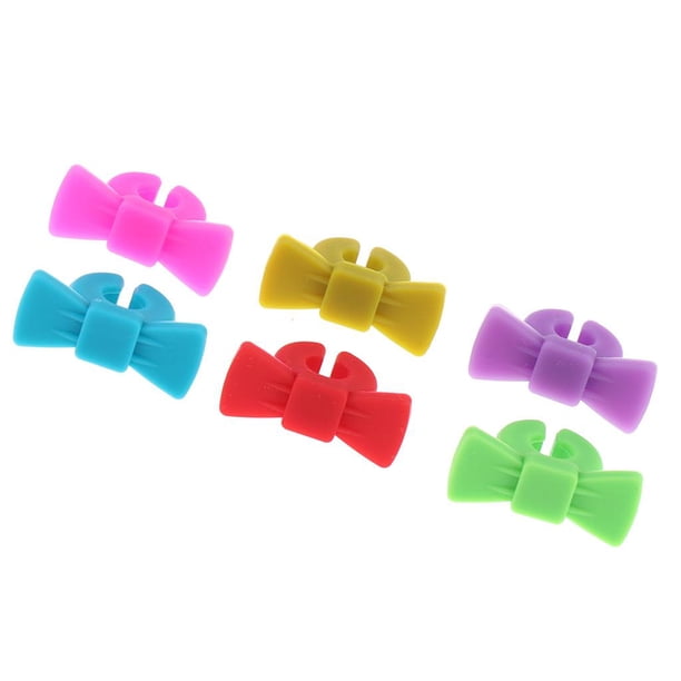 Paquete de 6 preciosos para Bebidas, Colgantes de Cristal con Forma de , Material de Silicona para Tazas Y Tazones Estilo 02 Soledad Etiqueta de copa de vino de silicona