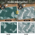 thumbnail image 3 of Kohree Outdoor Rug 9'x12' Reversible Waterproof Plastic Straw Rugs with Corner Loops Indoor Outdoor Patio Mat for RV Camping Deck Boho Porch Balcony, Palm Leaves Green, 3 of 11