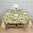 thumbnail image 3 of Yellow Lemon Fruit Leaves Beige Pattern Square Tablecloth,Waterproof Square Table Cover,Wipeable Spillproof Washable Table Cover for Home Kitchen Party Decor 52"x52"(132x132cm), 3 of 6