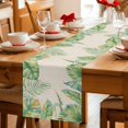 thumbnail image 5 of Summer Palm Leaves Table Runner 70 Inches, Watercolor Tropical Leaf Botanical Beige Bed Runner Dresser Scarves Tabletop for Indoor Outdoor Parties/Ceremony/Banquet, 13" x 70", 5 of 9
