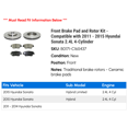 thumbnail image 2 of Front Brake Pad and Rotor Kit - Compatible with 2011 - 2015 Hyundai Sonata 2.4L 4-Cylinder 2012 2013 2014, 2 of 2
