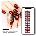 thumbnail image 4 of Seitruly 24 piezas de uñas postizas de ataúd resistentes a los arañazos de bailarina corta coloridas uñas acrílicas artificiales de color sólido DIY Juegos de manicura 2vino tinto Seitruly CE011412-02, 4 of 5