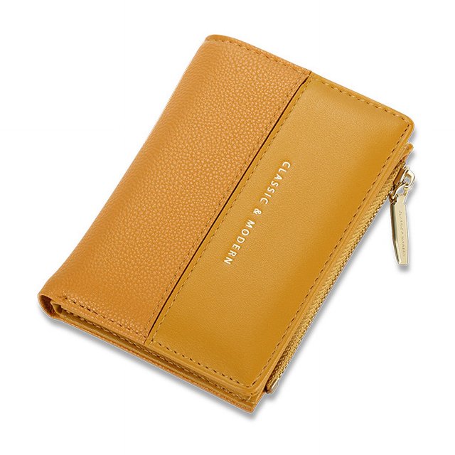 Cartera de mujer Cartera corta sencilla de dos pliegues Cartera multitarjetas
