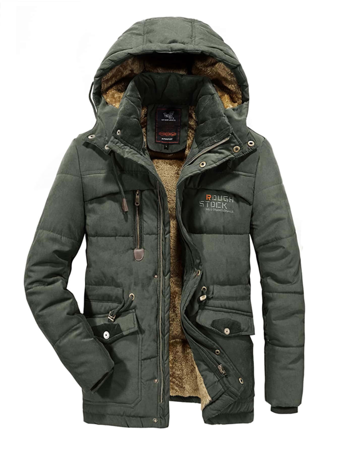 Army Green Men Letter Graphic Teddy 