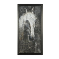 30" x 59" Horse Framed Wall Art with Textured Distressing, by DecMode