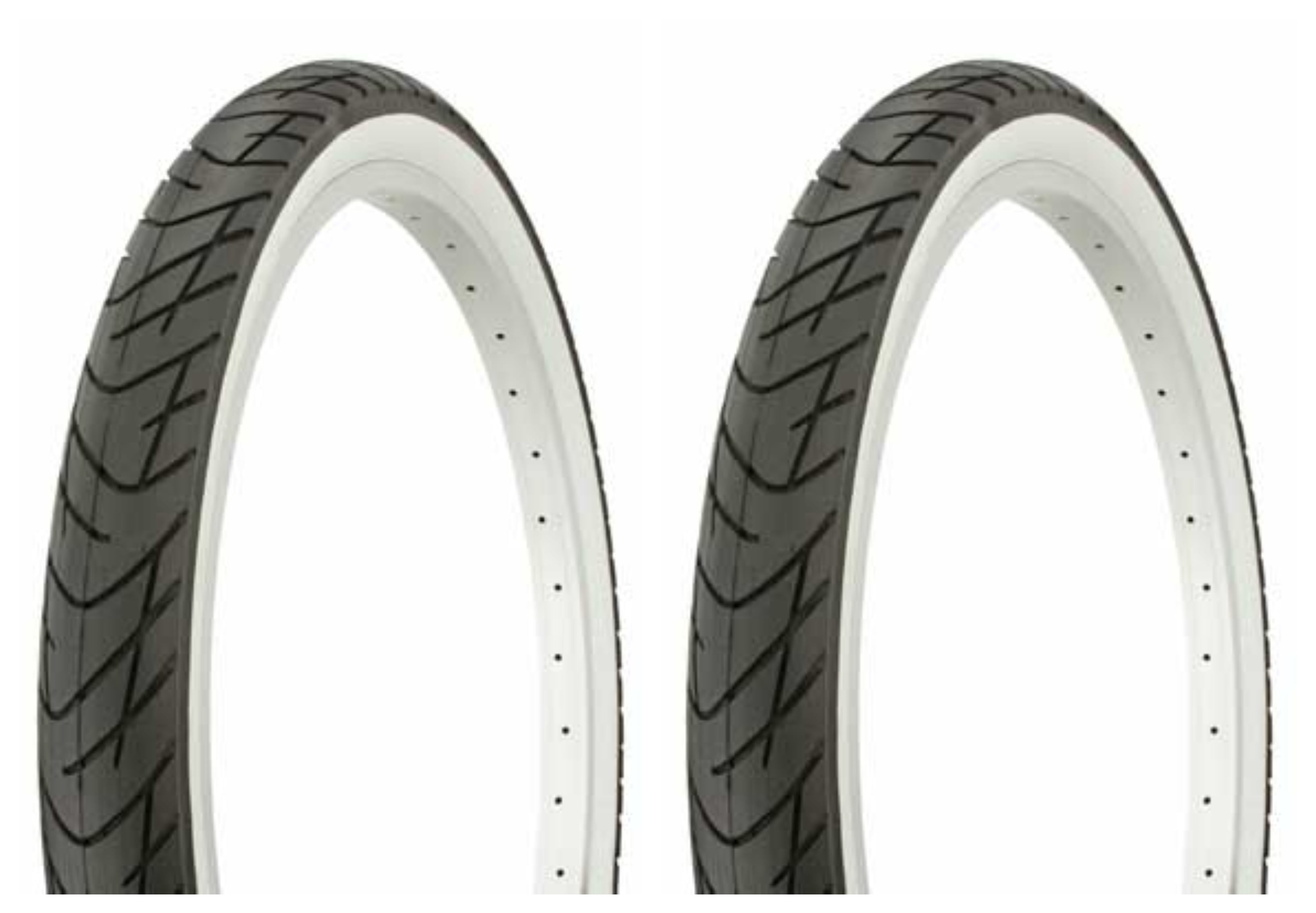 Tire set. 2 Tires. Two Tires Duro 24" x 2.125" Black/White Side Wall DB