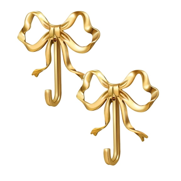 Clearance Household hooks under $20,Gold Bow Knot Hooks Brass Bow Wall Hooks Door Hanger Towel Hooks Brass Coat Hooks Decorative Hooks For Bathroom Living Room Kitchen Decor 2PC