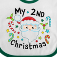 thumbnail image 4 of Inktastic My Second Christmas Santa with Candy Canes Boys or Girls Baby Bib, 4 of 4