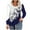 Blue, variant on Wancir Women's Color Block Tunic Tops Casual Long Sleeve Shirts Round Neck Pullover