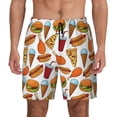 thumbnail image 2 of Picia Hot Dog Burger pattern Mens Swim Trunks with Compression Liner Stretch Beach Shorts Quick Dry with Zipper Pockets No-Chafing Board Shorts-X-Large, 2 of 9