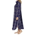 thumbnail image 6 of Metropolitan Womens Long Sleeve Flannel Nightgown Zippered Housecoats for Women - Purple, 2X, 6 of 6