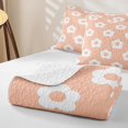 thumbnail image 4 of Erosebridal Orange Groovy Daisy Quilt King for Girls, Kawaii Cartoon Floral King Coverlet Set, 3 Pieces, 4 of 7
