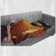 thumbnail image 6 of Animal Soft Flannel Fleece Throw Blanket, Woman and Wild Landscape with Animals, Cozy Plush for Indoor and Outdoor Use, 50" x 70", Burnt Orange Black, by Ambesonne, 6 of 6