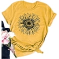 thumbnail image 5 of Borke Women's Sunflower T Shirt Summer Short Sleeve Cute Graphic Loose Tees Tops, 5 of 7