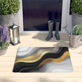 thumbnail image 2 of Black White Gold Wave Marble Flannel Non Slip Door Rugs,Washable Door Mats Indoor,Decorative Door Mats,Dirt-Resistant and Absorbent Doormat for Entrance,Bedroom,Kitchen,Bathroom,31.5"x17", 2 of 4