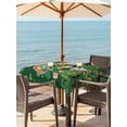 thumbnail image 2 of Gnomes St. Patrick's Day Outdoor Tablecloth - 54x54 Inch Square Dining Table Cover, Green Lucky Clovers Rainbow Waterproof Outdoor Table Cloth with Umbrella Hole & Zipper for Picnic/Patio/Party, 2 of 7