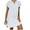 White, variant on CHGBMOK Womens Plus Size Dresses Loose V-Neck Summer Solid Short Sleeve Cotton And Linen Dress