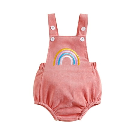 

Girls Bodysuits Backless Sleeveless Rainbow Printed Kids Children Loose Fashion Outwear Leisure Spring Summer Rompers Jumpsuits