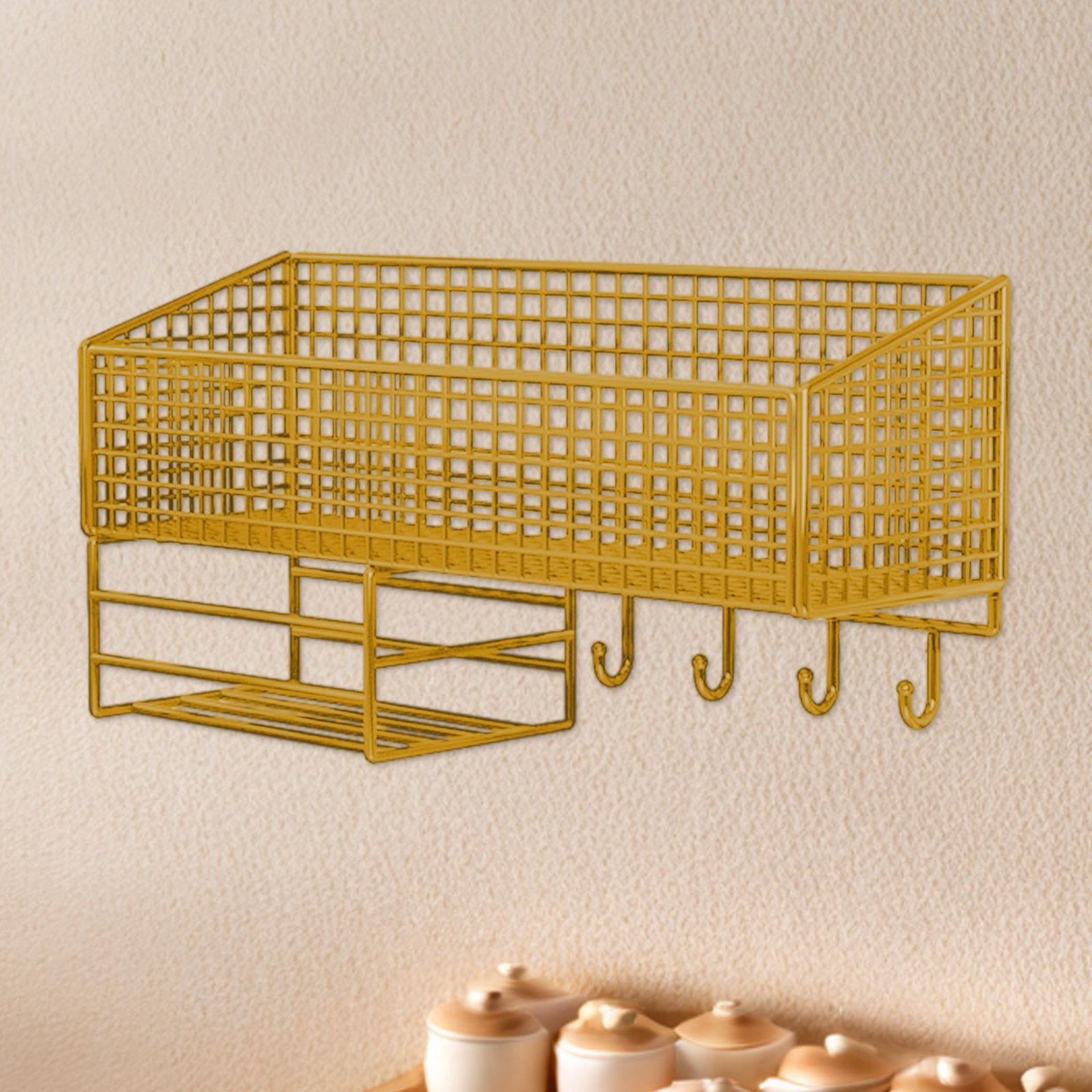 Hanging Wall Basket Kitchen Storage Rack Sturdy Metal Large Size Ideal for Family Home Organization