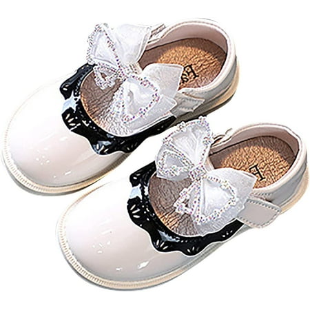 

QWZNDZGR Baby Mary Jane Flats for Girls with Bowknot Cotton Mary Jane Flat First Walker Crib Dress Oxford Shoe Ideal Walking Shoes